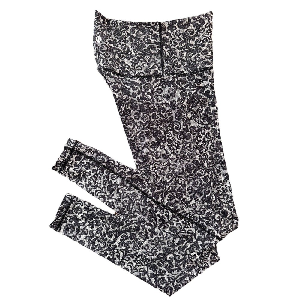 Lululemon Wunder Under Hi-Rise Full-On Luxtreme Leggings Lace Print Sz 6 31”